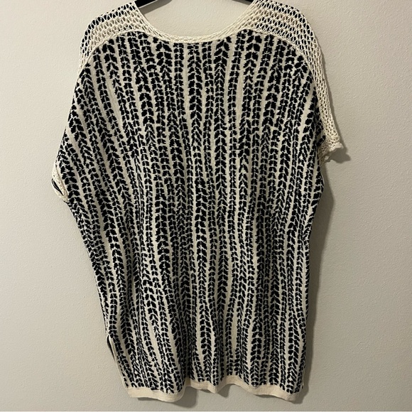 C Wonder Women’s V-Neck Cap Sleeve High Low Linen Blend Tunic oversized Top XS/S - Picture 3 of 5